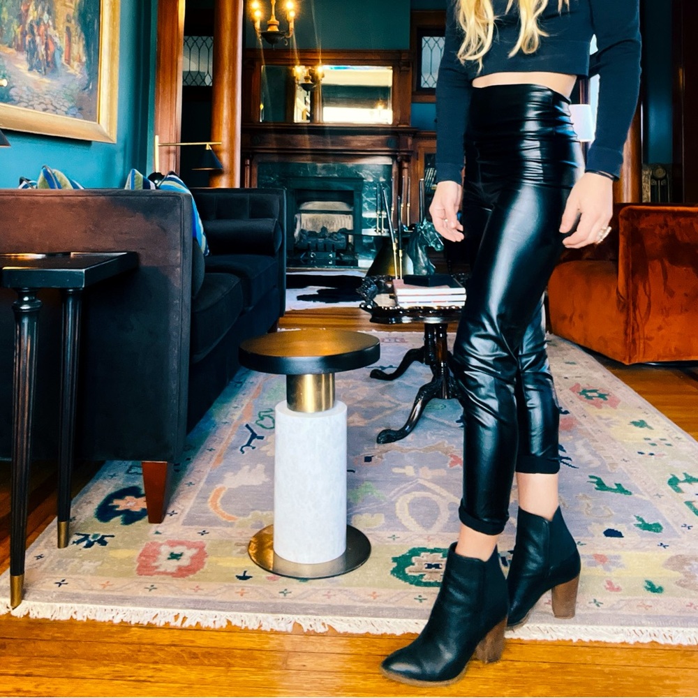 High waist pleather leggings XS-S